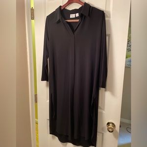 Women with Control long tunic Hi/Lo 3/4 sleeve Black Large Tall